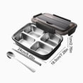 thumbnail image 4 of AZXY Stainless Steel Bento Box, Adult Lunch Bento Box, Leakproof Airtight Divided Food Storage Container, Bentgo Box for Office Outdoor Picnic Daily Meal Prep, 9.45x7.28x2.76in Black, 4 of 7