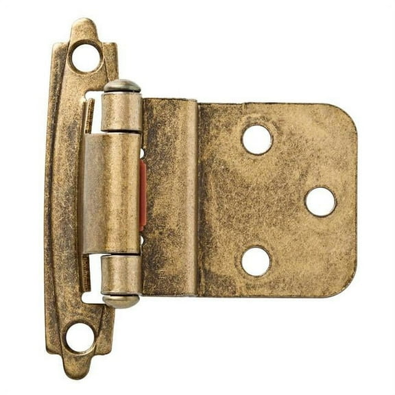 Brainerd & Liberty Hardware 272083 0.375 in. Self-Closing Inset Cabinet Hinge, Antique Brass - Pack of 2