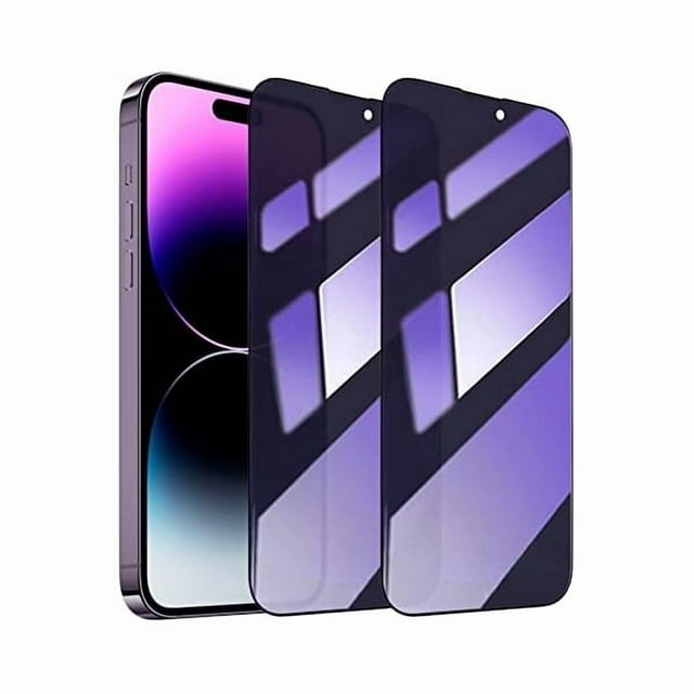 Chenchen 2 Pack Compatible with iPhone 14 Pro Max Privacy Screen Protector, Anti-Spy Anti-Blue Light Eye Protection Tempered Glass Film, Scratch Resistant, Full Coverage, Case Friendly