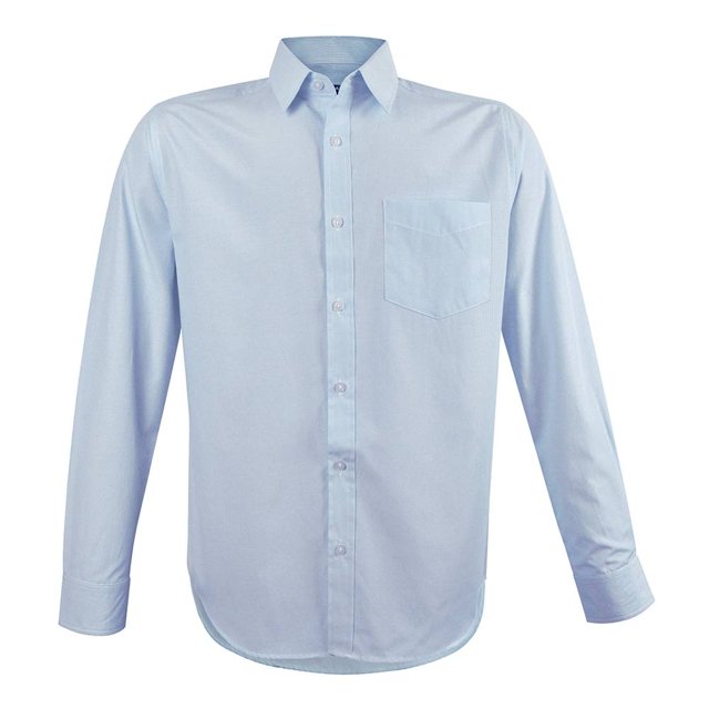 Camisa Simply Basic Talla M Casual Manga Larga Lisa Azul Cielo
