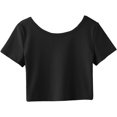thumbnail image 2 of Women's Summer Short Sleeve Tee Distressed Ripped Crop T-Shirt Tops, 2 of 5