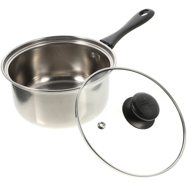 Stainless Steel Soup Pot Deep Skillet Pot Cooking Pot Heat Resistant Stewing Pot Milk Pot, Size: 29X16X8CM