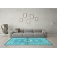 thumbnail image 3 of Ahgly Company Indoor Rectangle Medallion Light Blue Traditional Area Rugs, 5' x 7', 3 of 4
