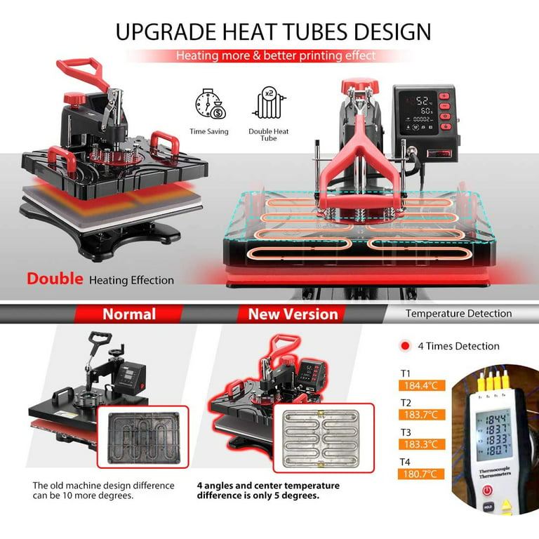  Heat Press 8 in 1 Combo, Upgraded Heat Press Machine