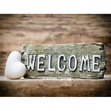 

Livesture Cross Stitch Welcoming Farmhouse Home Decoration Embroidery Handmade Giftsv Square Drill 15x20cm