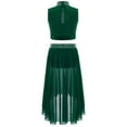 thumbnail image 3 of Hansber Big Girls Latin Jazz Lyrical Dance Costumes Gymnastics Leotard Dress 2PCS Modern Ballet Dancewear Green 6, 3 of 4
