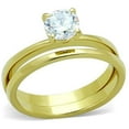 thumbnail image 1 of Alamode TK1721-9 Bague en Acier Inoxydable Or IP pour Femmes avec Grade AAA CZ en Transparent - Taille 9, 1 of 1