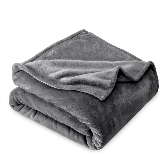 Bare Home Manta de Felpa Polar de 300 G/M², Microfibra Mullida, Suave y Afelpada, Tamaño King, Gris