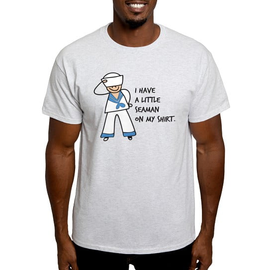 CafePress - I Have A Little Seaman On My Shirt T Shirt - Men's Classic Cotton T-Shirts