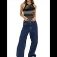 thumbnail image 3 of Camisetas Sin Mangas con Cuello Halter para Mujer, de Verano, A Rayas, de Punto Acanalado Elástico, Camisetas Ajustadas Negro S, 3 of 8