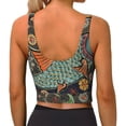 thumbnail image 3 of Bixox Women's Rich Fish Pattern Fitness Navel Tank Top U-Back Yoga Tank Top Sweatshirt Sports Bra, 3 of 7