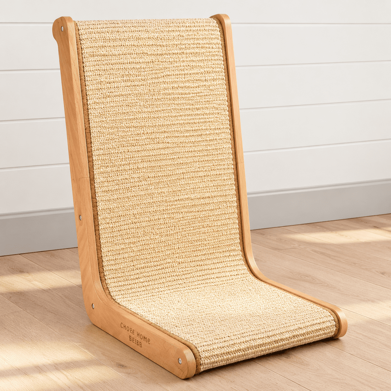 L-shape Vertical Sisal Cat Scratcher Large Solid Beech Wood