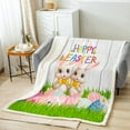 thumbnail image 2 of Erosebridal Easter Rabbit Throw Blanket Baby 30x40,Cute Bunnies Fuzzy Blanket,Easter Eggs Fleece Blanket,Pet Animals Sherpa Blanket Greetings and Presents for Easter Day, 2 of 6