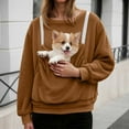 thumbnail image 2 of shoper Fleece Sweatshirt with Cat Bag, Funny Sweatshirts with Kangaroo Pocket, Plus Size Cat Dog Carrier Sweater, Cute Pet Holder, Long Sleeve Top, 2 of 7