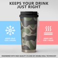 thumbnail image 3 of Camouflage 18oz Double Drinking Coffee Mug – Vacuum Insulated Stainless Steel Travel Cup with Leakproof Lid, 316 Steel Thermos Tumbler for Hot & Cold Beverages, 3 of 6