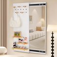thumbnail image 2 of Wall Mount Mirror, 2 in 1 Hidden Dressing Mirror with Sliding Pegboard Display Shelf for Bedroom Living Room Decorative, 2 of 9