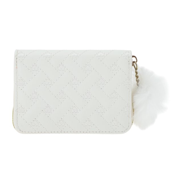 Ofertas Únicas 1 Pc Monedero de Monedas Cartera Portátil Cuadrado Cuadrícula Monedero con Cremallera Blanco