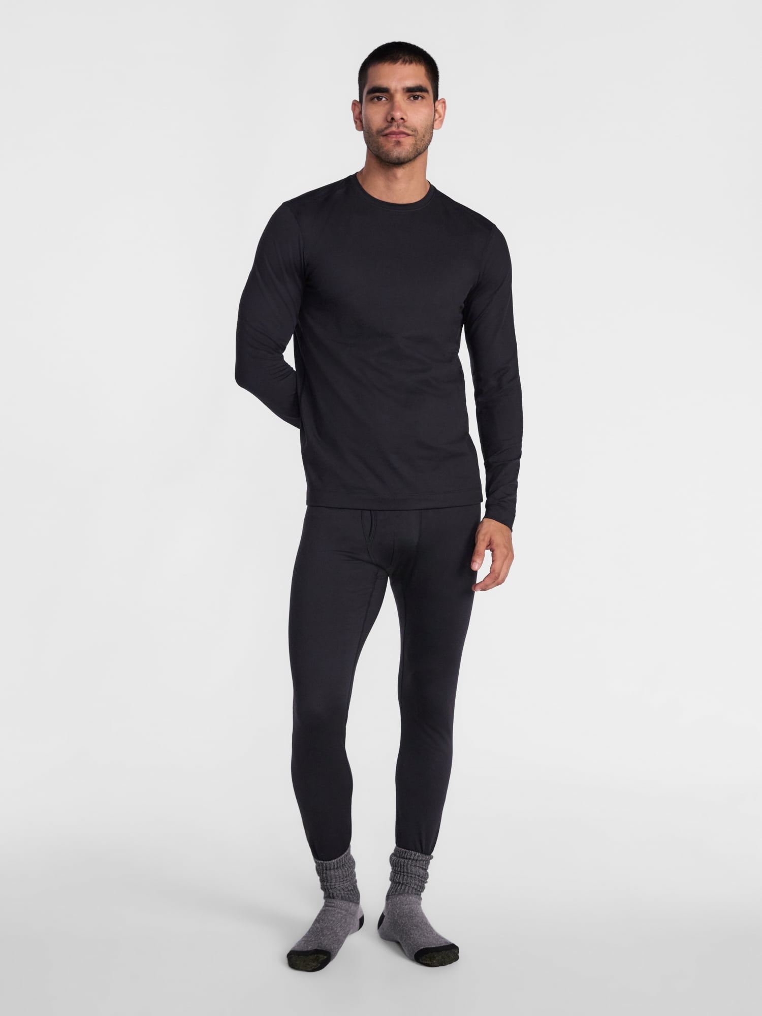 Ozark Trail Mens Long Sleeve Crew Neck Heavyweight Thermal Top, Sizes S-3XL