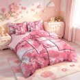 thumbnail image 2 of meiyoeat Pink Marble Patchwork Art 7-Piece Twin Bedding,Abstract Geometric Print Bedding Comforter Set,Pink Reversible, 2 of 7