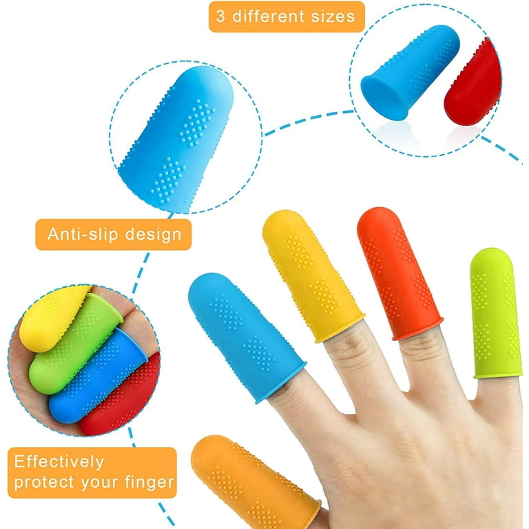 16 Pcs Finger Tips, 4 Sizes Anti-Slip and Reusable Silicone