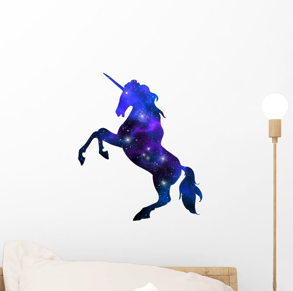 Wallmonkeys Rearing Galaxy Unicorn Silhouette Wall Decal