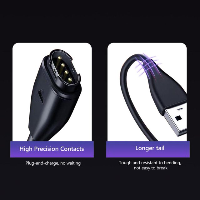 Cable de carga de reloj de 1 m para Garmin Fenix 7/7S/7X/6/6S (recto a macho tipo A) Likrtyny Para estrenar