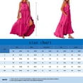 thumbnail image 3 of Maxi Dresses for Women 2025 Summer Built in Bra Sleeveless Halter Long Dress Loose Tiered Flowy Swing Smocked Ruffle Beach Dress Black XXL, 3 of 7
