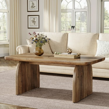 Tribesigns Rectangle Coffee Table, 47-Inch Wood Rectangular Living Room Table, Farmhouse Accent Center Table with Sturdy Base