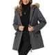 thumbnail image 1 of Chaqueta de parka de invierno para mujer Allegra K, abrigo acolchado largo, cálido, a prueba de viento, con capucha de piel sintética, M gris, 1 of 6