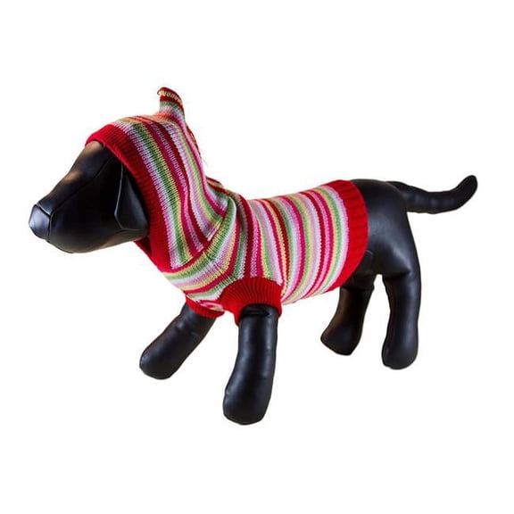 Multicolor Stripe Dog Hoodie - Large