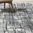 thumbnail image 3 of Gertmenian Imani Gael Modern Abstract Plush Charcoal/Gray/Black Shag Indoor Area Rug, 6FTx9FT, 3 of 5
