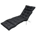 thumbnail image 2 of Topchances Outdoor Chaise Lounge Chair Cushion 70.87"L x 19.69"W Water Resistant Chaise Cushion with Ties for Outdoor Furniture, Pool Lounge Chair Cushions, Black, 2 of 10