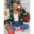 thumbnail image 6 of Cogild Women's Christmas Tree Cardigans for Womens V-Neck Long Sleeve Open Front Cardigans Knitted Chrastmas Sweaters for Womens Cardigan for Festive Christmas, 6 of 8