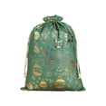 thumbnail image 2 of JUMNUYCUH Christmas Gift Bags, Cotton Drawstring Gift Bags with Pattern, Christmas Wrapping Bags for Xmas Candy Storage, Christmas Party Favors, 11.8" x 15.7", Green, 2 of 9