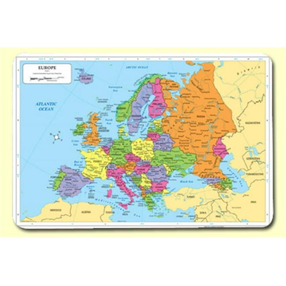 Painless Learning  Europe Placemat - Pack of 4
