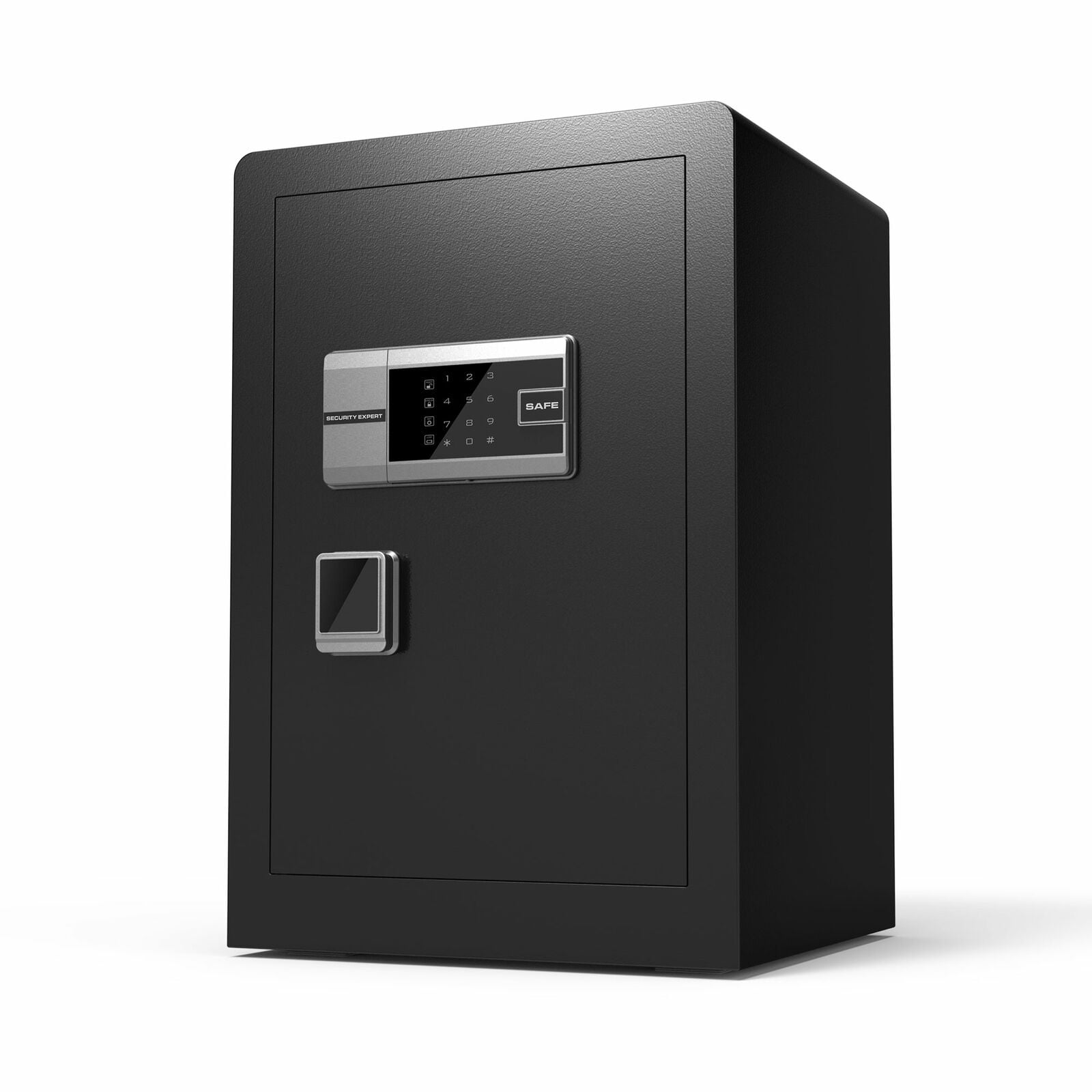 Fingerprint Safe 2.04 Cubic Feet Security Cabinet Digital Touch Screen, Solid Alloy Steel Office Hotel Cabinet Safe, Black