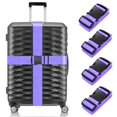 thumbnail image 1 of Paquete de 4 correas de equipaje BILIONE ajustables TSA moradas, 1 of 7