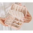 thumbnail image 3 of Caja coreana niñas pendientes placa joyería oreja Stud anillo almacenamiento rosa, 3 of 5