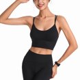 thumbnail image 3 of Sujetador deportivo push up con diseño de bustier acolchado sin aros para mujer, 3 of 5
