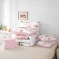 thumbnail image 6 of Homewish Princess Castle Twin Bedding Sets 7-Piece for Kids Children Teens,Floral Flowers Rose Bedding Comforter Set Microfiber,Geometric Stripes Breathable Sheet Sets,Ultra Soft Home Decor, 6 of 8