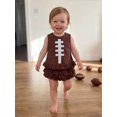 thumbnail image 6 of RUINIXCW Newborn Baby Girl Football Outfit Infant Baby Girls Spring Summer Fall Clothes Corduroy Rugby Embroidery Sleeveless Tank Top with Ruffled Skirt Set, 6 of 9