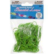 Stretch Band Bracelet Loops 300/Pkg W/12 Clips-Green, Pk 6, Darice