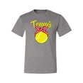 thumbnail image 2 of Wild Bobby, Tennis Mom Cute Bow Ribbon Tennis Ball, Mother's Day, Men Graphic T-Shirt, Heather Grey, Large, 2 of 3