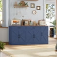 thumbnail image 4 of Homfa Farmhouse Buffet Cabinet with 2 Drawers, 70.9" W Kitchen Sideboard with 5 Doors & Adjustable Shelves for Kitchen Dining Room, Blue, 4 of 9