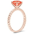 thumbnail image 4 of 2 ct Round Cut Simulated Red Diamond Solitaire 14K Rose Gold Womens Engagement Ring, 4 of 6