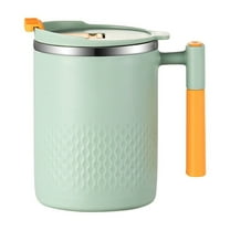 Hiroekza 15oz Insulated Stainless Steel Coffee Mug - Vacuum Insulated Travel Tumbler for Hot & Cold Beverages | Leak-Proof Lid, Ergonomic Handle - Ideal for Office, Commute & Outdoor Green