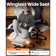 thumbnail image 2 of HLDIRECT Ergonomic Fabric Gaming Chair with Footrest and Massage Lumbar Support, Gamer Chair with 330lb Capacity, Video Game Chair for Adults, White, 2 of 8