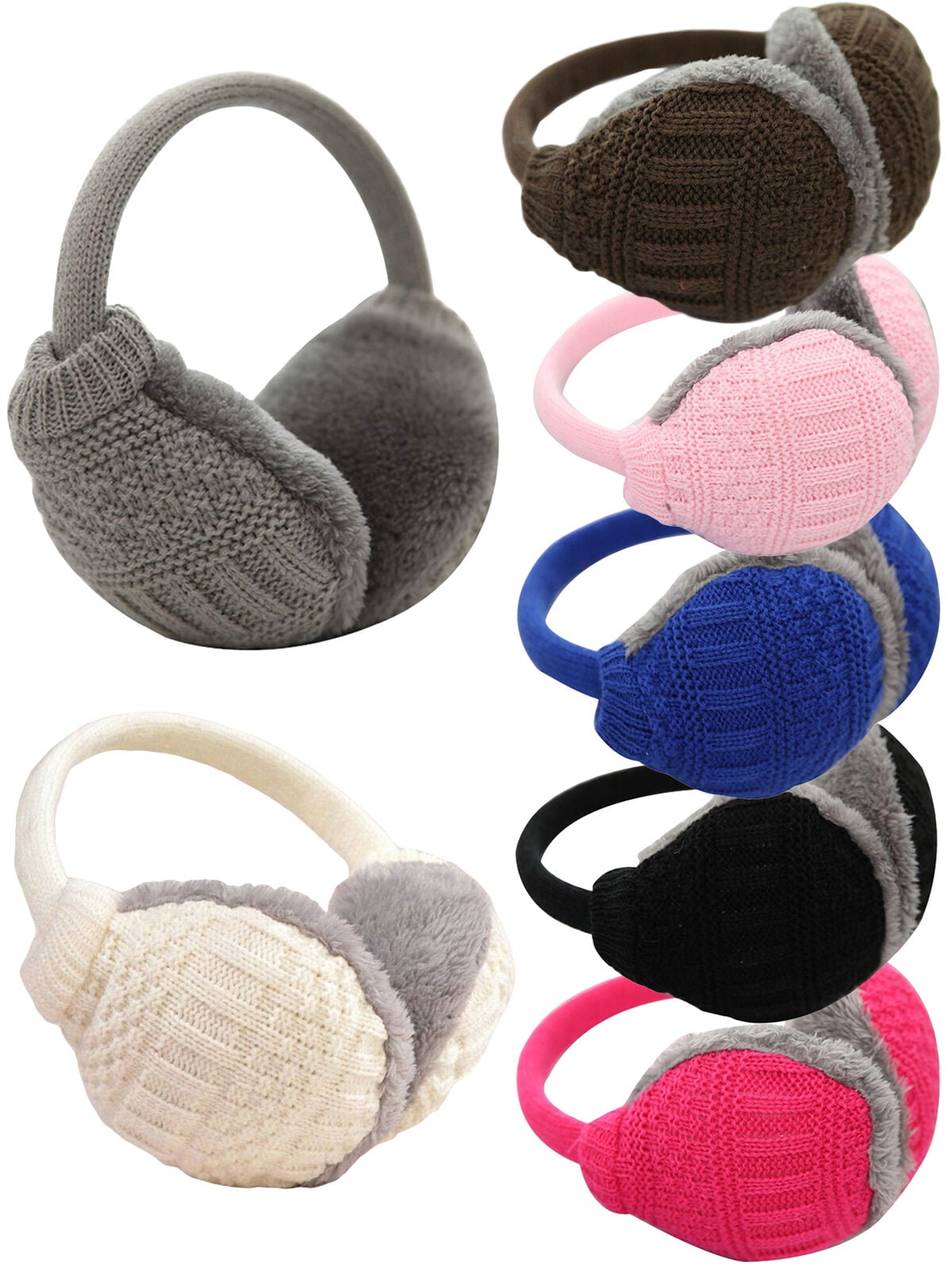 Muffs Winter Warm Gift Furry Knitted Ear Cover Washable Removable Earmuffs 