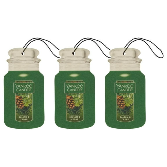 Yankee Candle Paper Car Jar, Balsam & Cedar, 3 packs