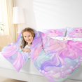 thumbnail image 4 of Homewish Cartoon Mermaid Princess Bedding Comforter Set,Ocean Animal Twin Comforter Sets,Blue Pink Bedding Set For Girls Kids,Breathable Home Decor Reversible,2-Piece, 4 of 8